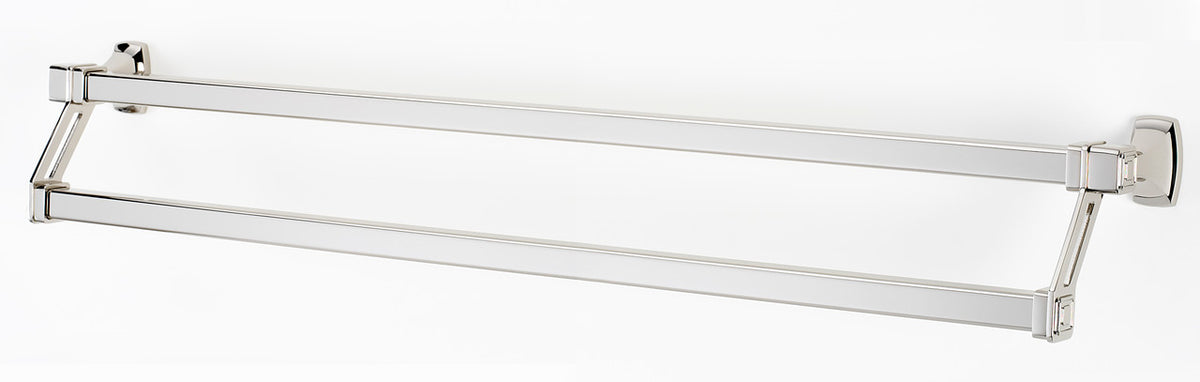 Alno A6525-31-PN: 31" cc Cube Double Towel Bar - Polished Nickel