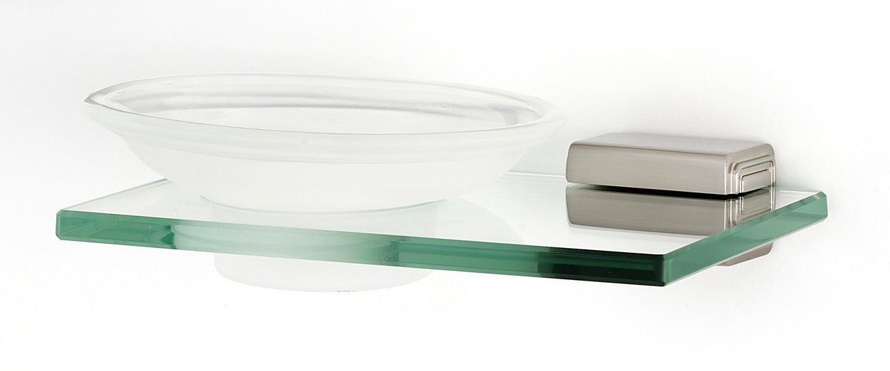Alno A6530-SN: Cube Soap Holder w/Dish - Satin Nickel
