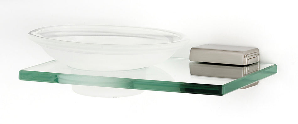 Alno A6530-SN: Cube Soap Holder w/Dish - Satin Nickel