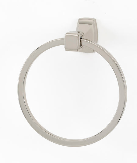Alno A6540-SN: 6" Cube Towel Ring - Satin Nickel