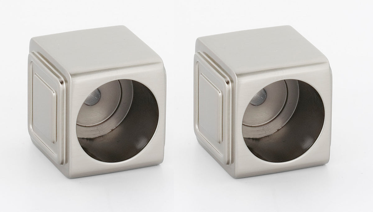 Alno A6546-SN: Cube Shower Rod Mounting Brackets (pair) - Satin Nickel