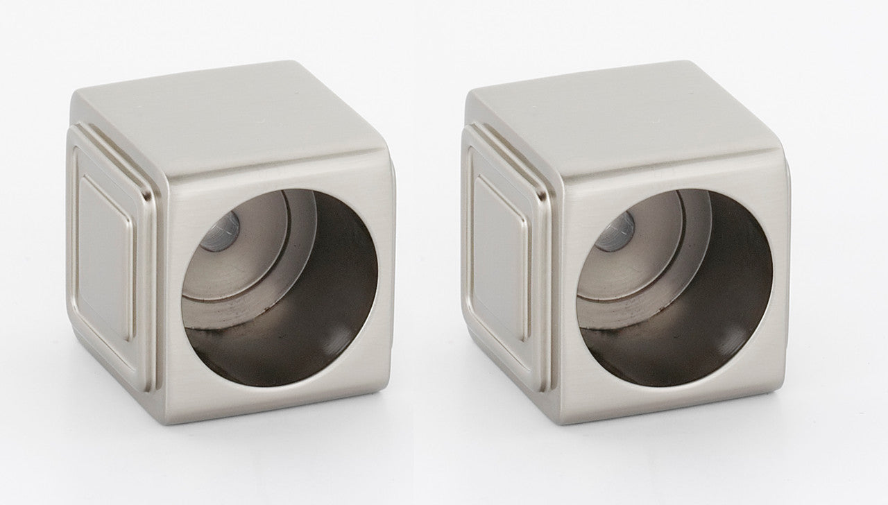 Alno A6546-SN: Cube Shower Rod Mounting Brackets (pair) - Satin Nickel