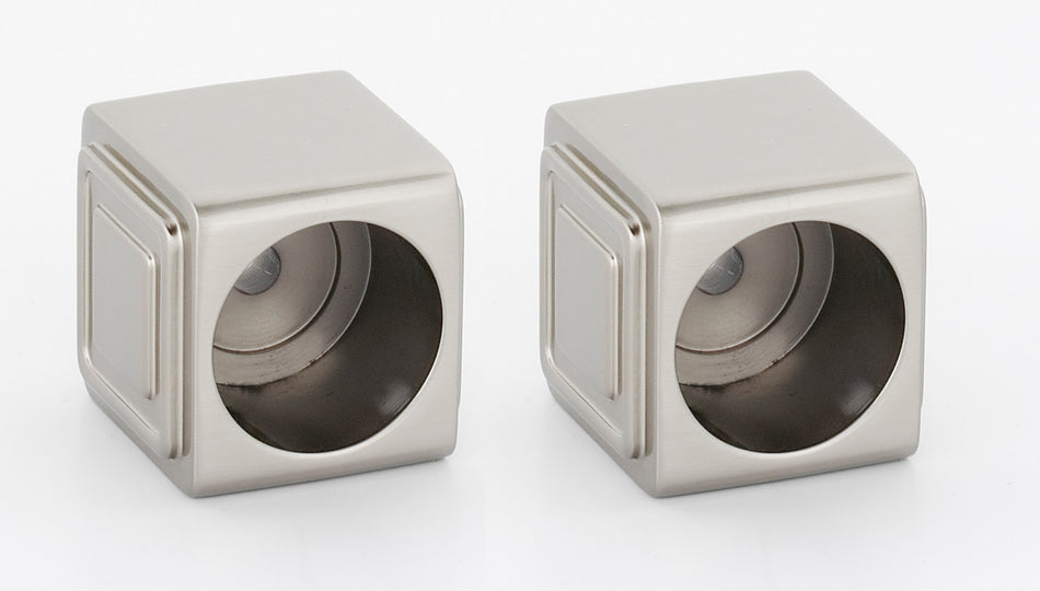 Alno A6546-SN: Cube Shower Rod Mounting Brackets (pair) - Satin Nickel