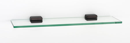 Alno A6550-18-CHBRZ: 18" Cube Glass Shelf w/Brackets - Chocolate Bronze