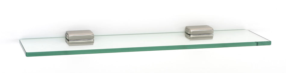 Alno A6550-18-PN: 18" Cube Glass Shelf w/Brackets - Polished Nickel