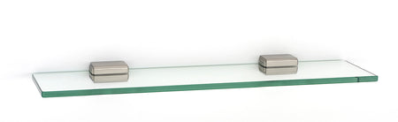 Alno A6550-18-SN: 18" Cube Glass Shelf w/Brackets - Satin Nickel