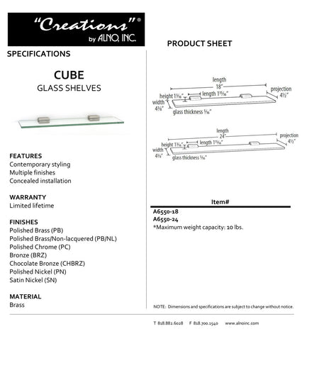 Specificaton Sheet