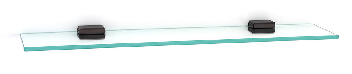 Alno A6550-24-CHBRZ: 24" Cube Glass Shelf w/Brackets - Chocolate Bronze