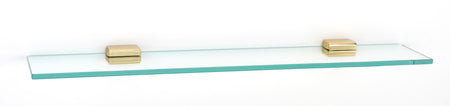 Alno A6550-24-PB: 24" Cube Glass Shelf w/Brackets - Polished Brass