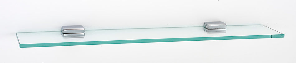 Alno A6550-24-PC: 24" Cube Glass Shelf w/Brackets - Polished Chrome