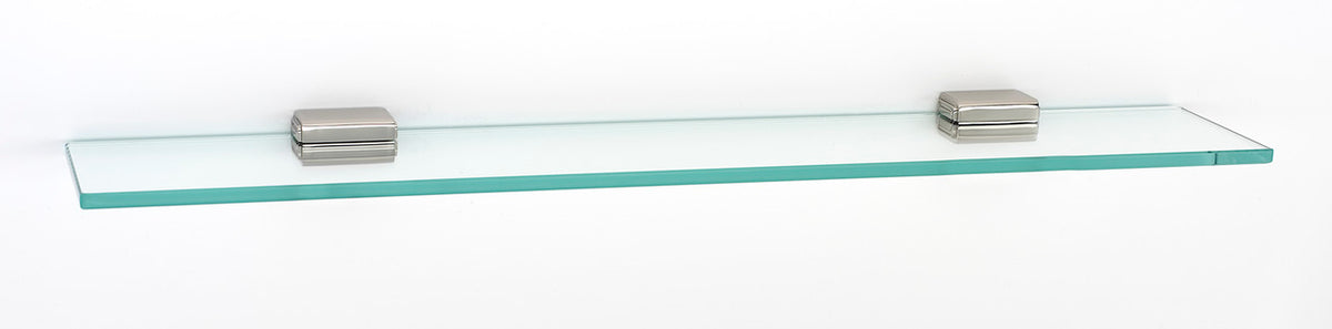 Alno A6550-24-PN: 24" Cube Glass Shelf w/Brackets - Polished Nickel