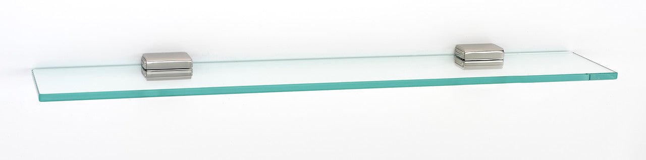 Alno A6550-24-PN: 24" Cube Glass Shelf w/Brackets - Polished Nickel