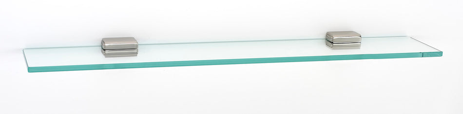 Alno A6550-24-PN: 24" Cube Glass Shelf w/Brackets - Polished Nickel