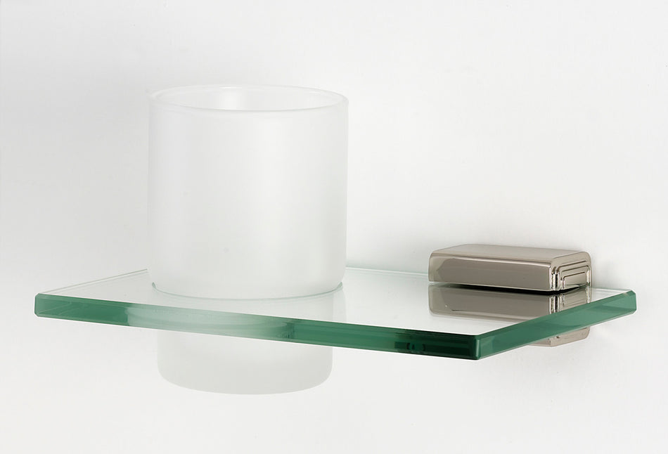 Alno A6570-PN: Cube Tumbler Holder w/Tumbler - Polished Nickel