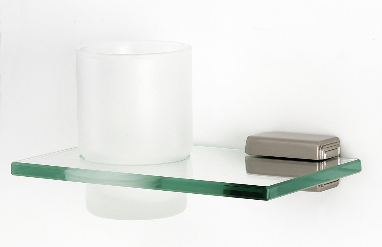 Alno A6570-SN: Cube Tumbler Holder w/Tumbler - Satin Nickel