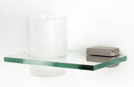 Alno A6570-SN: Cube Tumbler Holder w/Tumbler - Satin Nickel