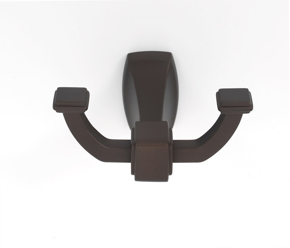 Alno A6584-CHBRZ: Cube Double Robe Hook - Chocolate Bronze