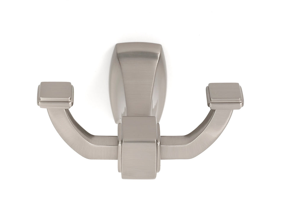 Alno A6584-SN: Cube Double Robe Hook - Satin Nickel
