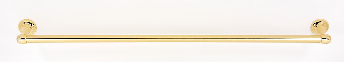 Alno A6620-30-PB/NL: 30" cc Royale Towel Bar - Unlacquered Brass