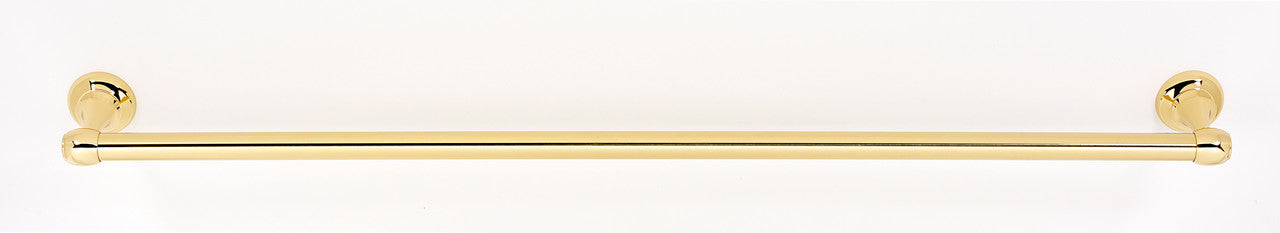 Alno A6620-30-PB/NL: 30" cc Royale Towel Bar - Unlacquered Brass