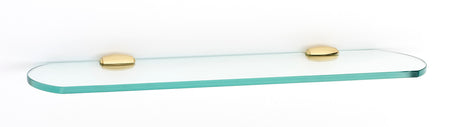 Alno A6650-18-PB: 18" Royale Glass Shelf w/Brackets - Polished Brass