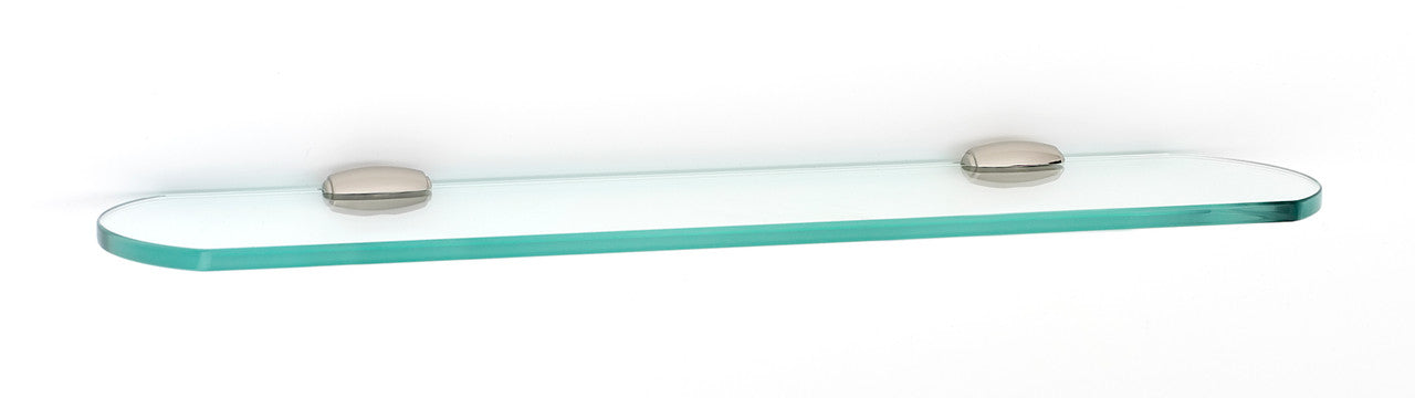 Alno A6650-18-PN: 18" Royale Glass Shelf w/Brackets - Polished Nickel