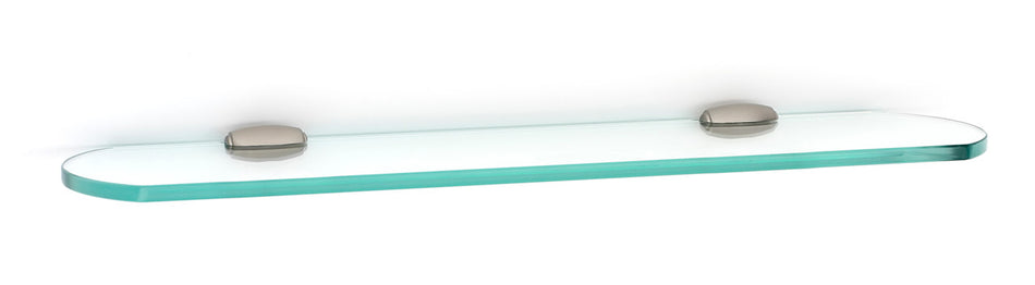 Alno A6650-18-SN: 18" Royale Glass Shelf w/Brackets - Satin Nickel