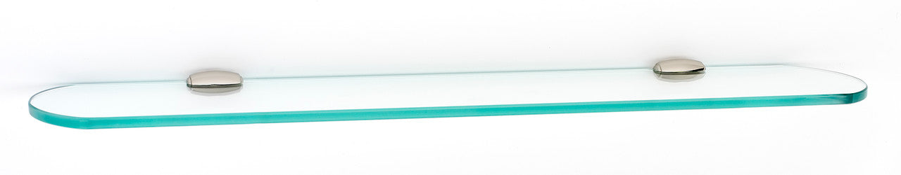 Alno A6650-24-PN: 24" Royale Glass Shelf w/Brackets - Polished Nickel