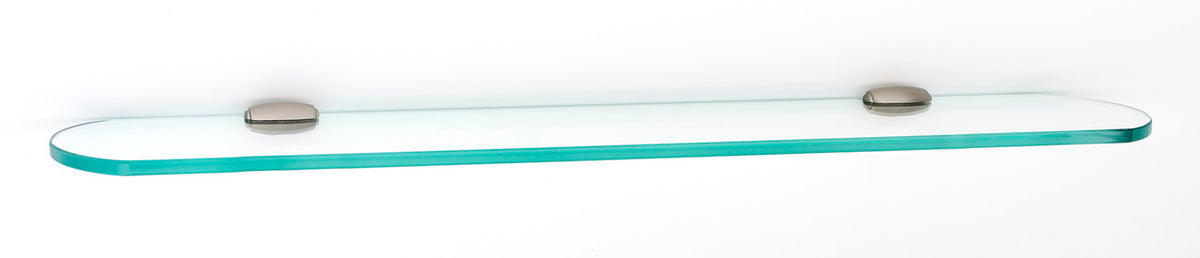 Alno A6650-24-SN: 24" Royale Glass Shelf w/Brackets - Satin Nickel
