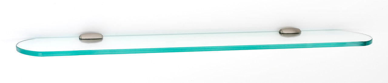 Alno A6650-24-SN: 24" Royale Glass Shelf w/Brackets - Satin Nickel