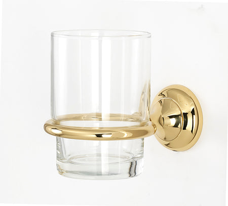 Alno A6670-PB/NL: Royale Tumbler Holder w/Tumbler - Unlacquered Brass