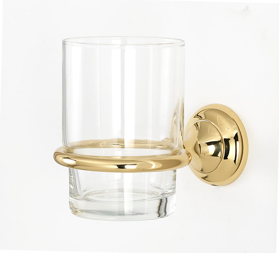 Alno A6670-PB/NL: Royale Tumbler Holder w/Tumbler - Unlacquered Brass