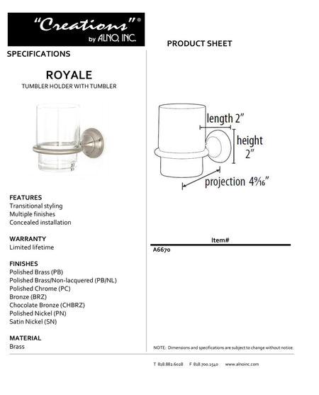 Specificaton Sheet