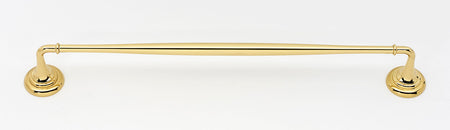 Alno A6720-18-PB/NL: 18" cc Charlie's Collection Towel Bar - Unlacquered Brass