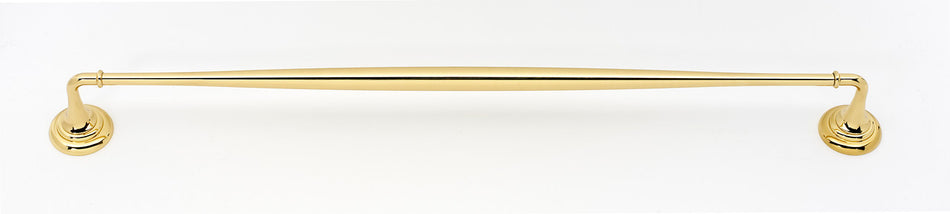 Alno A6720-24-PB/NL: 24" cc Charlie's Collection Towel Bar - Unlacquered Brass