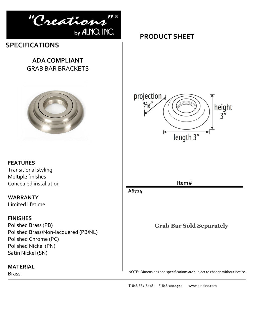 Specificaton Sheet