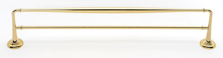Alno A6725-24-PB: 24" cc Charlie's Collection Double Towel Bar - Polished Brass