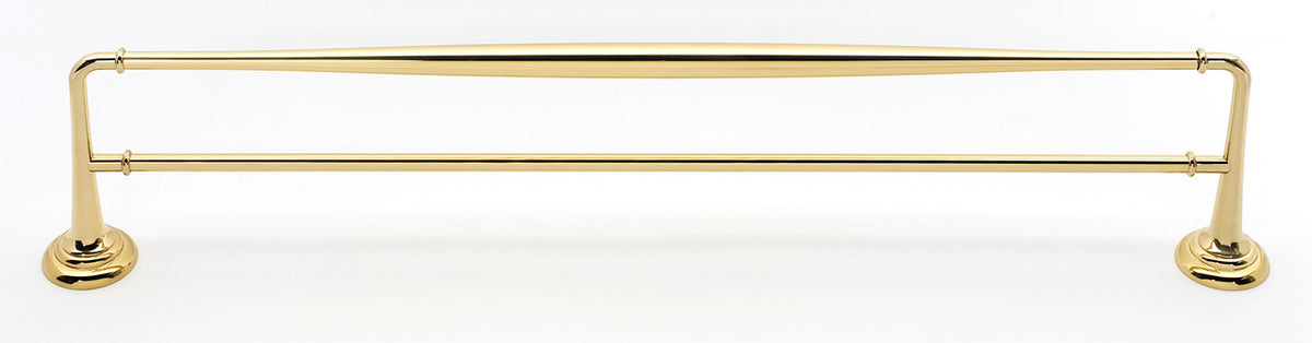 Alno A6725-24-PB/NL: 24" cc Charlie's Collection Double Towel Bar - Unlacquered Brass
