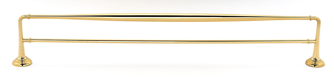 Alno A6725-30-PB/NL: 30" cc Charlie's Double Towel Bar - Unlacquered Brass