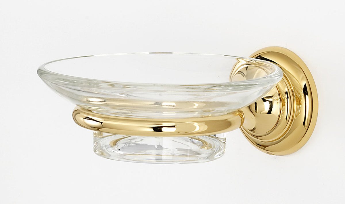 Alno A6730-PB: Charlie's Collection Soap Holder w/Dish - Polished Brass