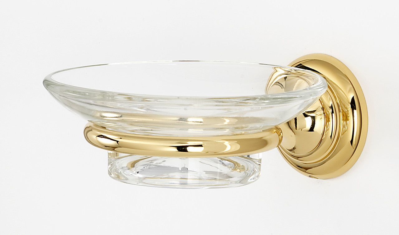 Alno A6730-PB: Charlie's Collection Soap Holder w/Dish - Polished Brass