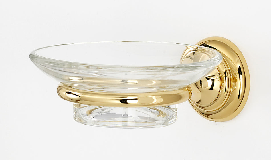 Alno A6730-PB: Charlie's Collection Soap Holder w/Dish - Polished Brass