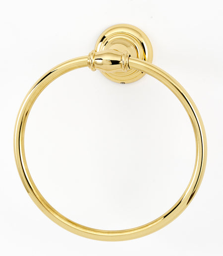 Alno A6740-SB: 6" Charlie's Collection Towel Ring - Satin Brass