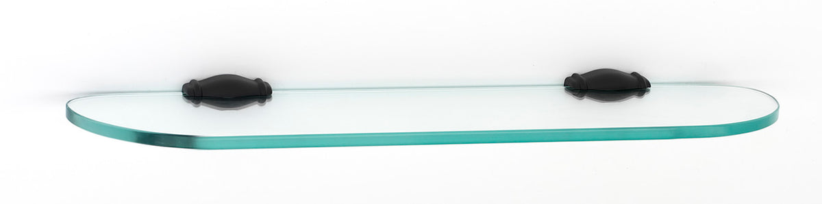 Alno A6750-18-BRZ: 18" Charlie's Collection Glass Shelf w/Brackets - Bronze