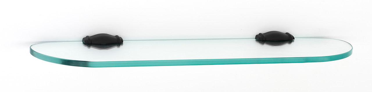 Alno A6750-18-BRZ: 18" Charlie's Collection Glass Shelf w/Brackets - Bronze