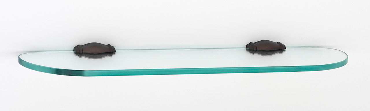 Alno A6750-18-CHBRZ: 18" Charlie's Collection Glass Shelf w/Brackets - Chocolate Bronze
