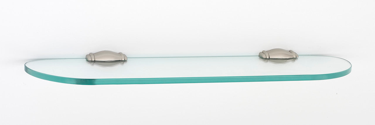 Alno A6750-18-PN: 18" Charlie's Collection Glass Shelf w/Brackets - Polished Nickel