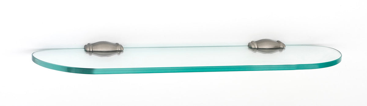 Alno A6750-18-SN: 18" Charlie's Collection Glass Shelf w/Brackets - Satin Nickel