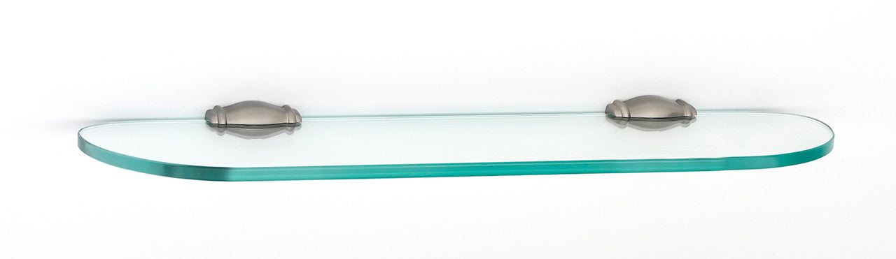 Alno A6750-18-SN: 18" Charlie's Collection Glass Shelf w/Brackets - Satin Nickel