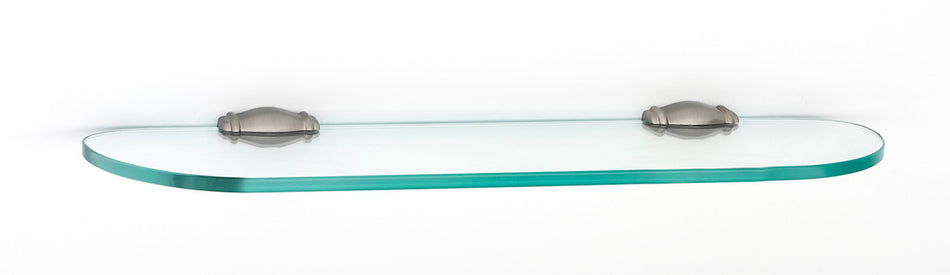 Alno A6750-18-SN: 18" Charlie's Collection Glass Shelf w/Brackets - Satin Nickel
